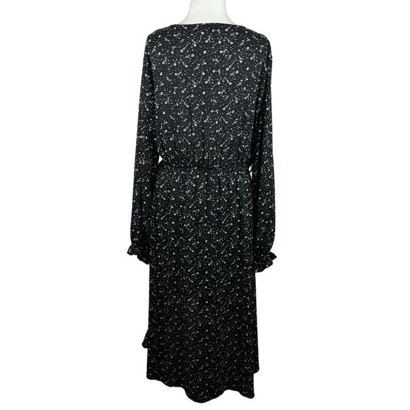 Carly Jean Womens Ditsy Floral Print Midi Asymmetrical Dress‎ Sz L Boho Festival - Picture 2 of 14